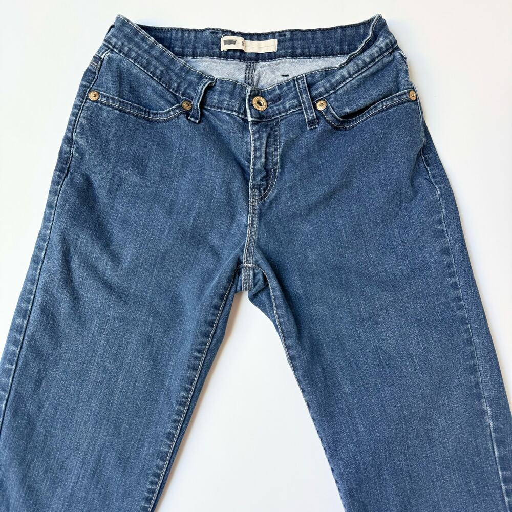 Levi's Cotton Boyfriend Capri Mid Rise Dark Wash Stretch Denim Jeans Women's 8 - Picture 7 of 11